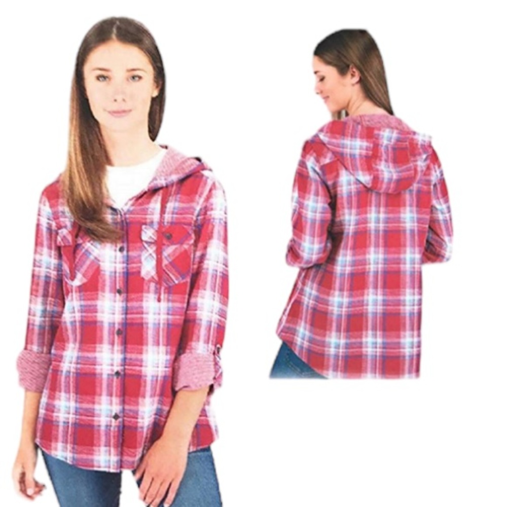 Boston Traders - Plaid Hooded Shirt
